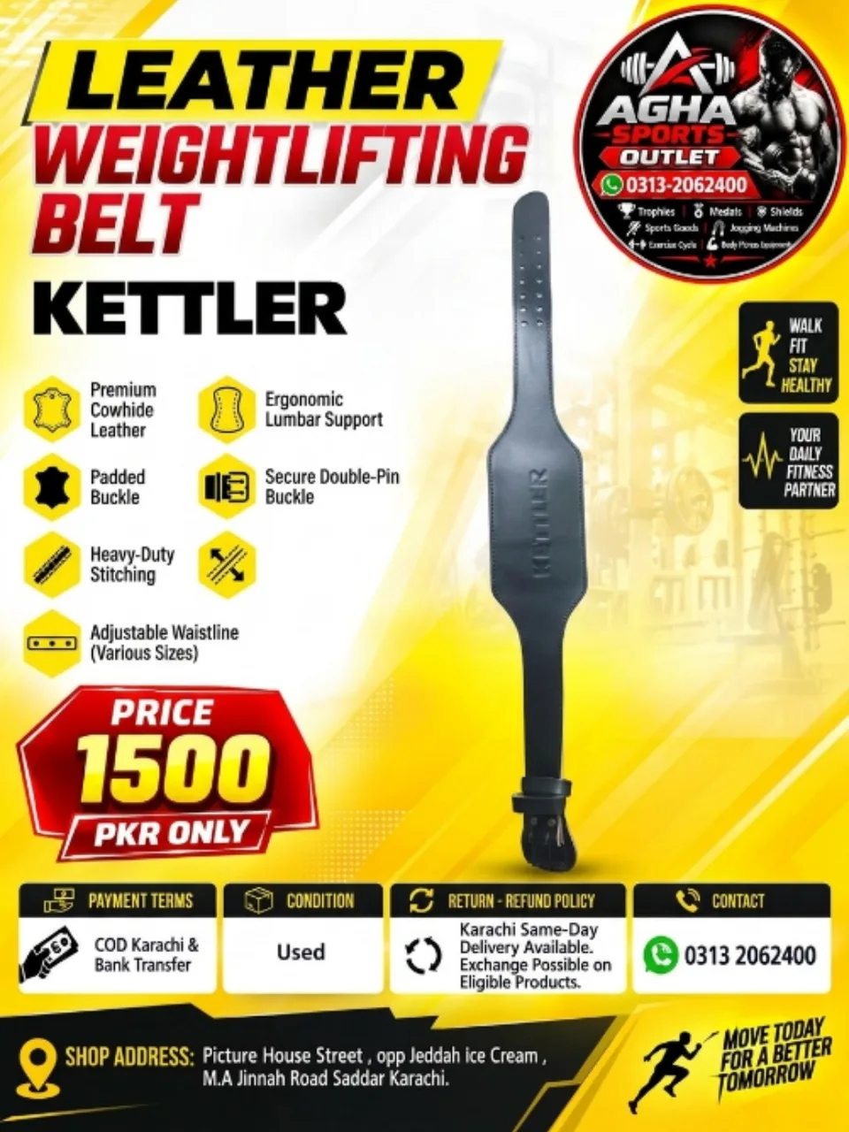 Kettler Leather Weightlifting Belt — photo 1