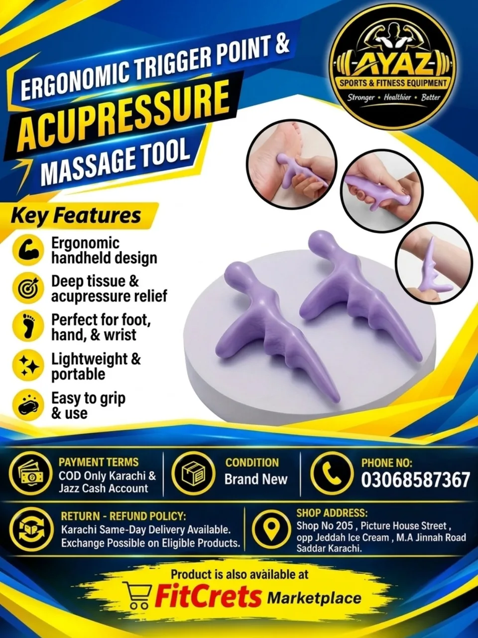 Ergonomic Trigger Point & Acupressure Massage Tool — photo 1
