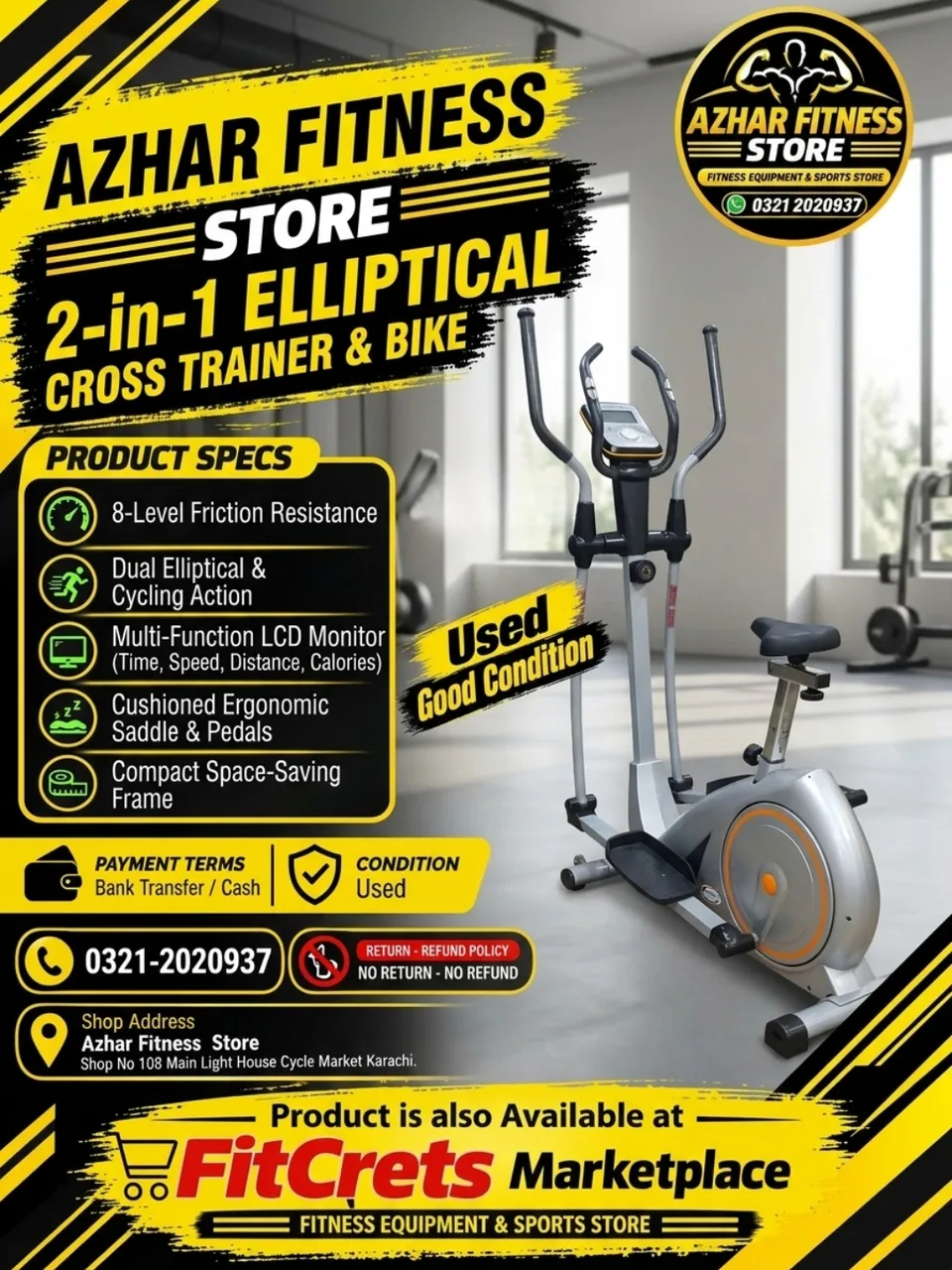 2-in-1 Elliptical Cross Trainer & Bike