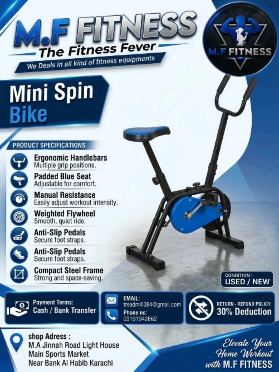 Mini Spin Bike (also known as a Compact Studio Cycle)