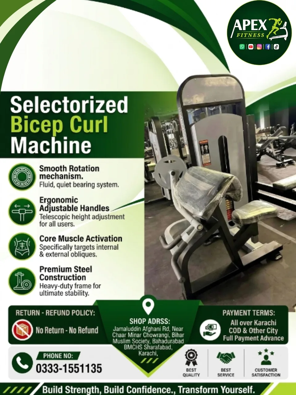 Sectorized Bicep Curl Machine 