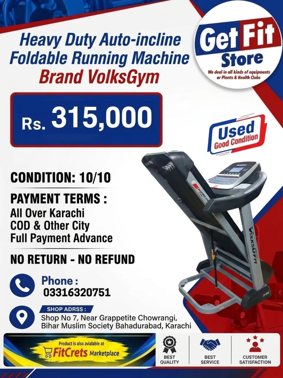 Iron-Elite Commercial Foldable Power Runner