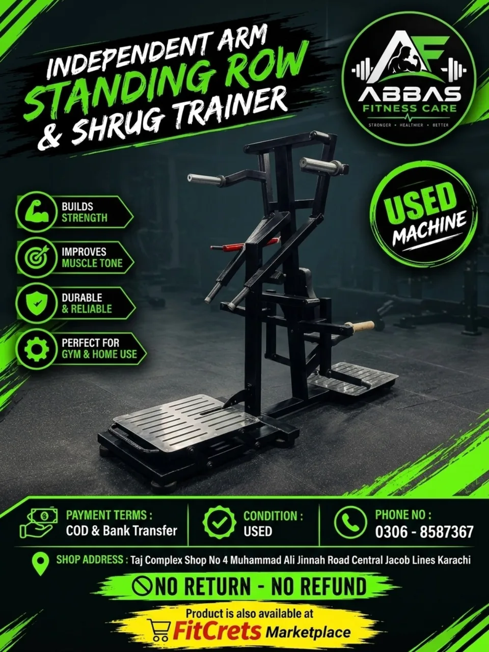 Independent Arm Standing Row & Shrug Trainer