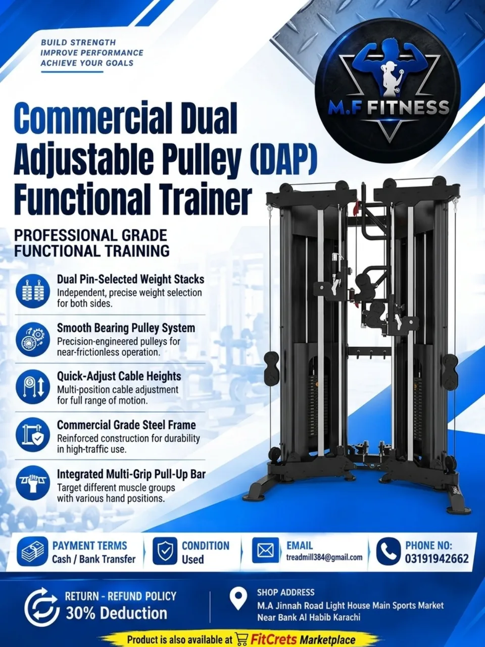 Commercial Dual Adjustable Pulley (DAP) Functional Trainer