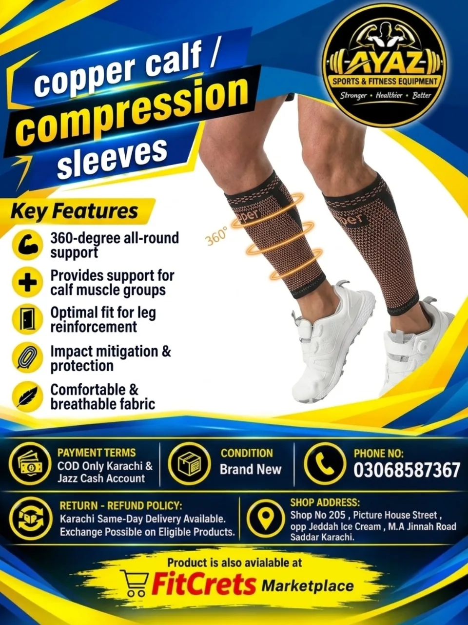 Copper Calf Compression Sleeves — photo 1