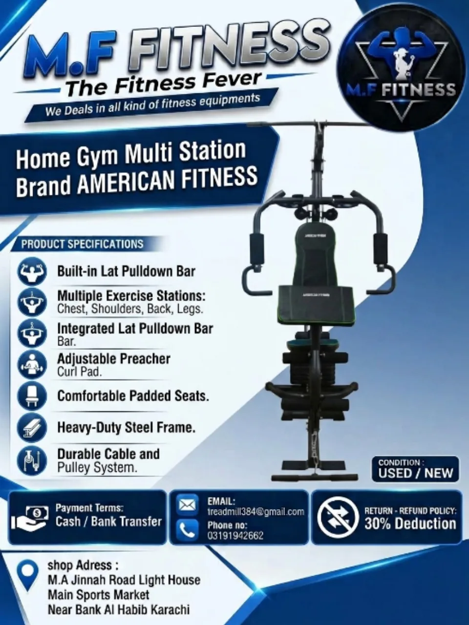 American Fitness Home Gym Multi Station