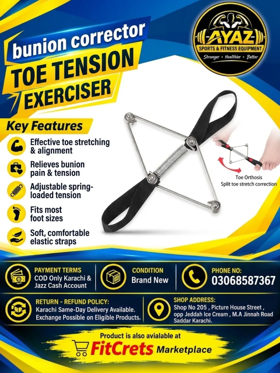 Bunion Corrector Toe Tension Exerciser — photo 1