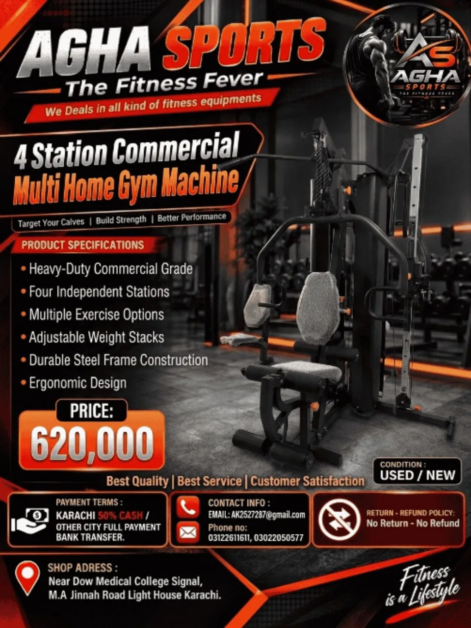 4 Station Commercial Multi Home Gym Machine