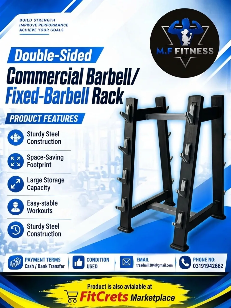 Double-Sided Commercial Barbell / Fixed-Barbell Rack 
