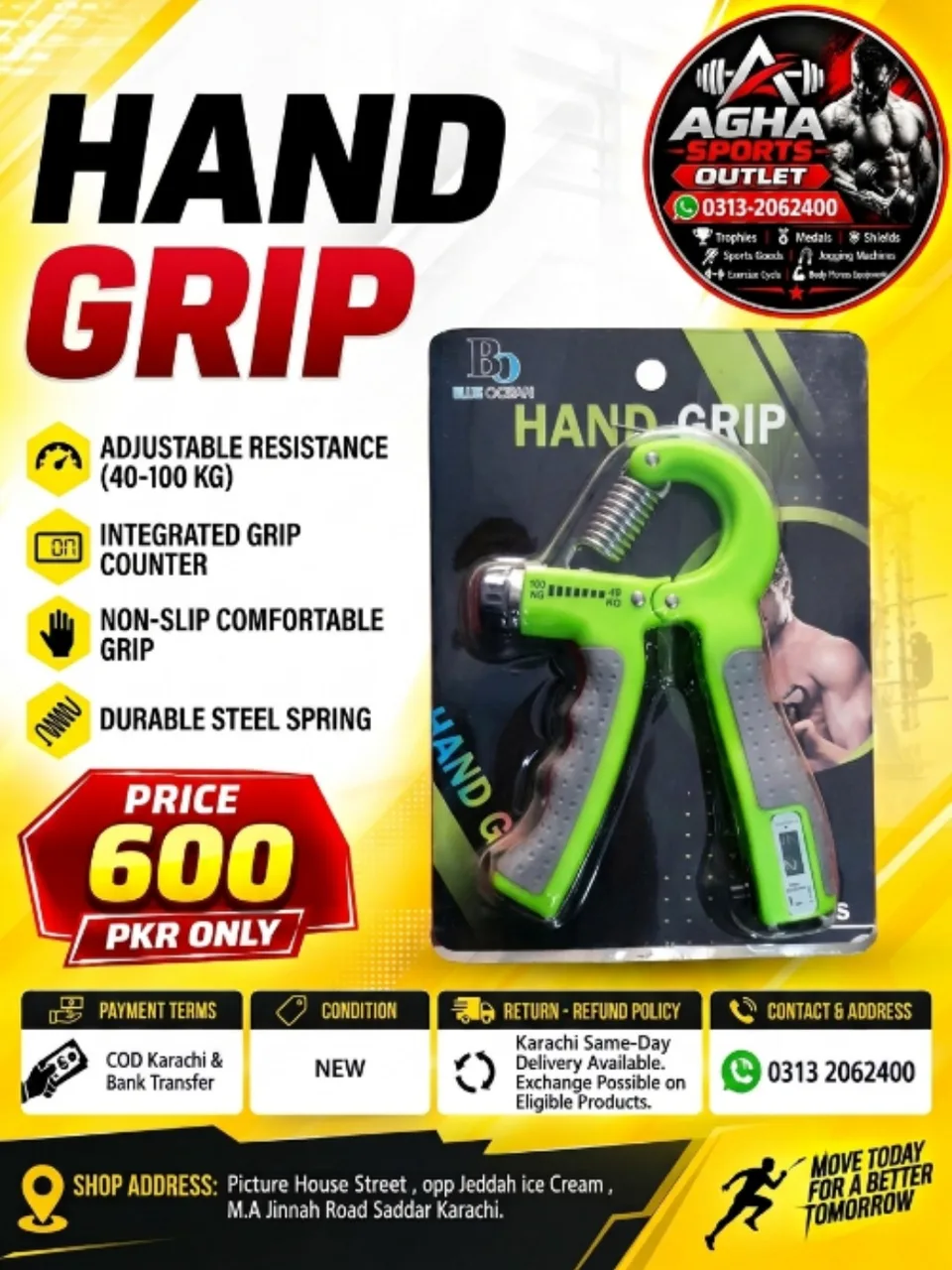 Blue Ocean Adjustable Hand Grip Strengthener