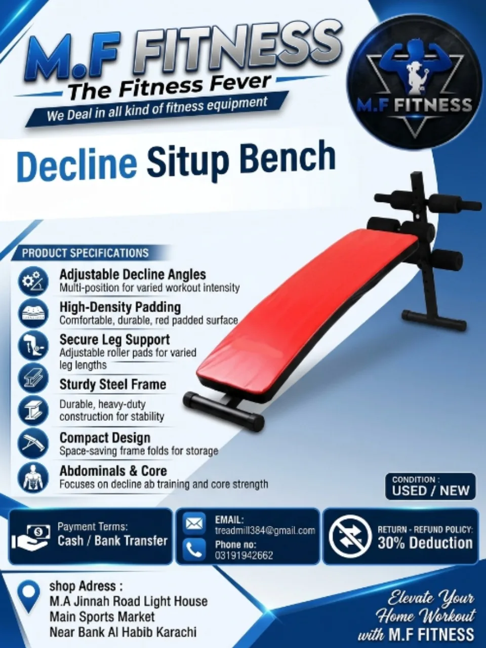 Decline Sit-up Bench - Slant Board Sit-up Bench