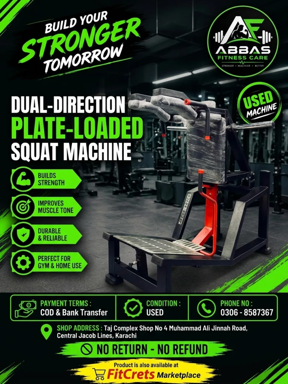 Dual-Direction Plate-Loaded Squat Machine — photo 1