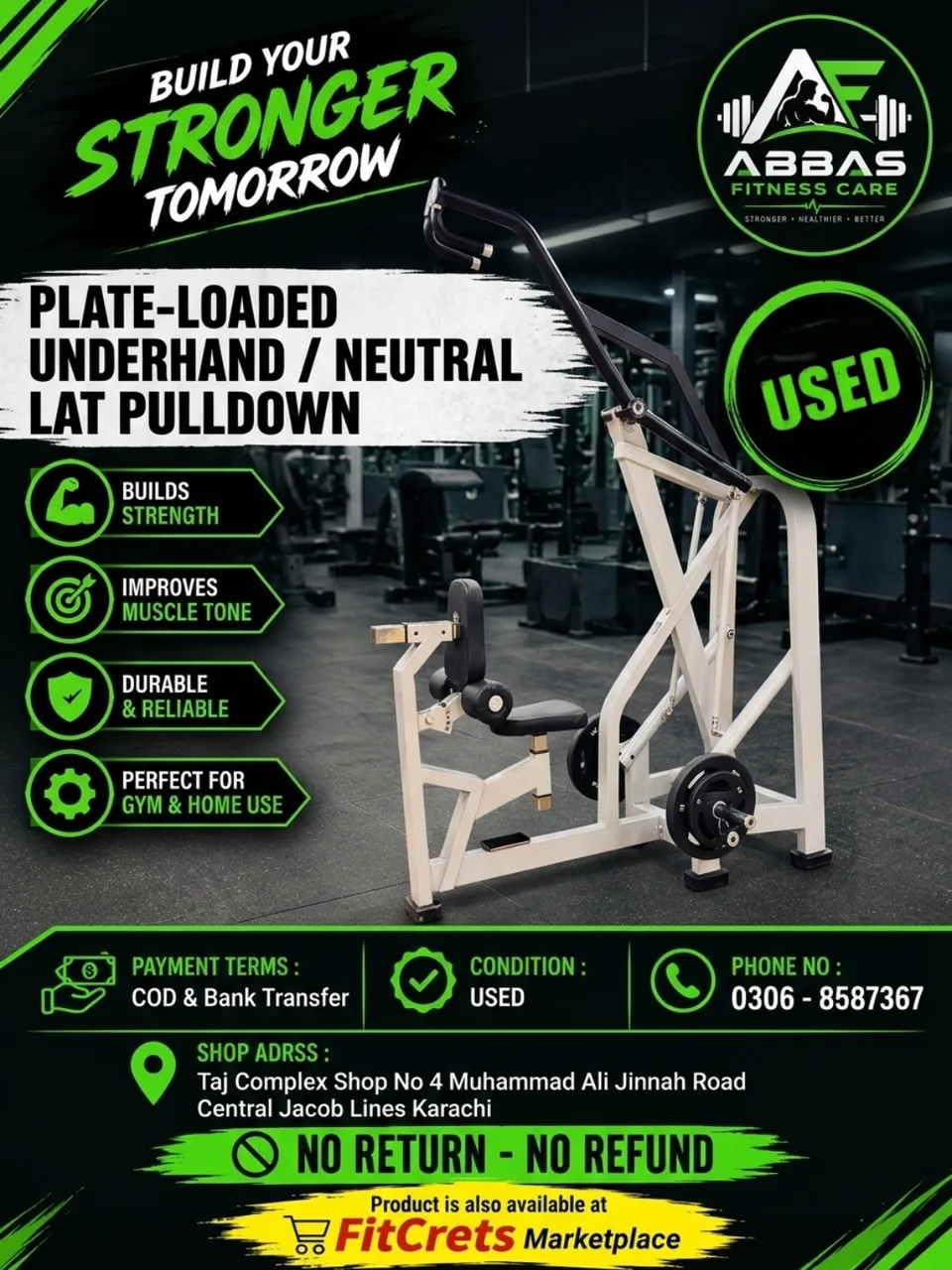 Plate-Loaded Underhand / Neutral Lat Pulldown