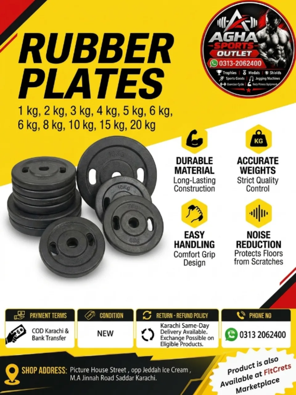 Vulcanized Rubber Grip Weight Plates
