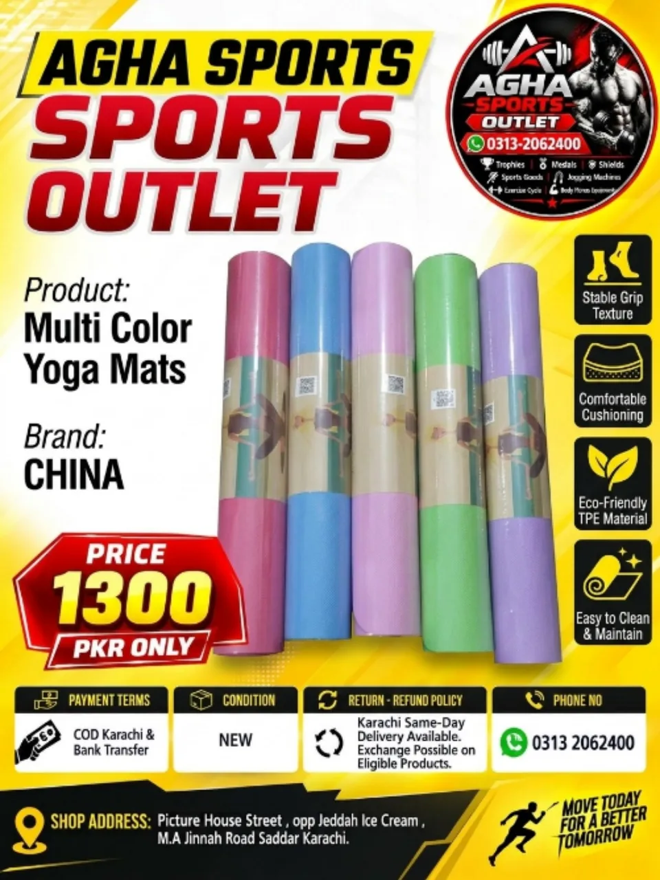 Budget Multi-Color TPE Yoga Mats (Brand: China) — photo 1