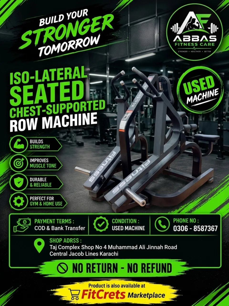 Iso-Lateral Seated Chest-Supported Row Machine