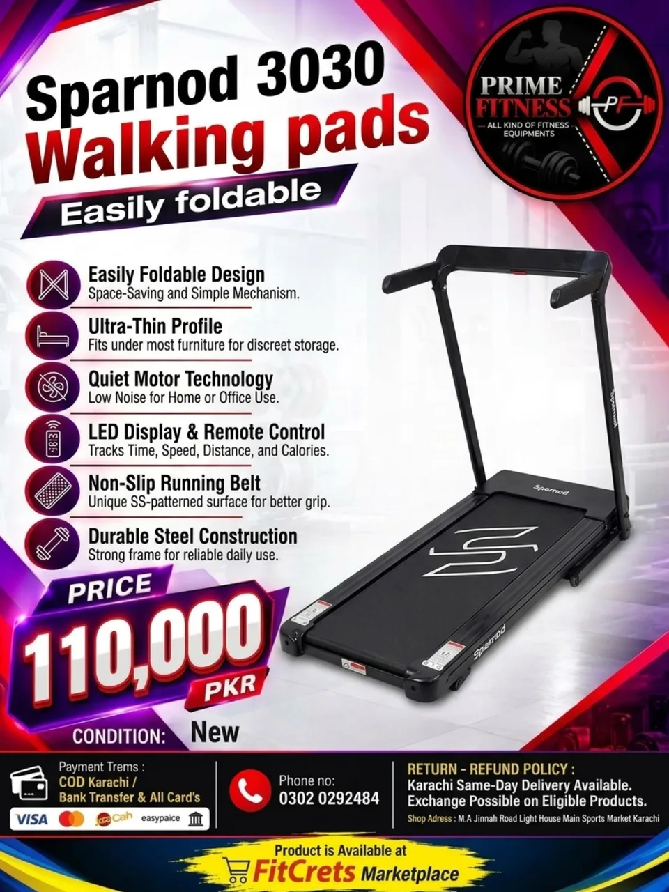 Sparnod 3030 Walking Pads Easily Foldable