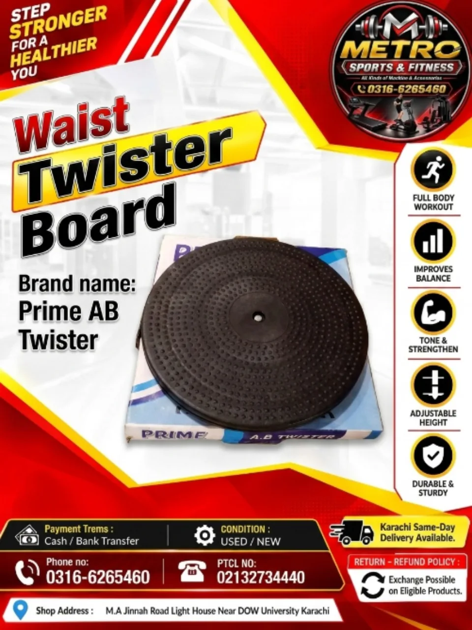 Waist Twister Board (Brand name: Prime AB Twister)
