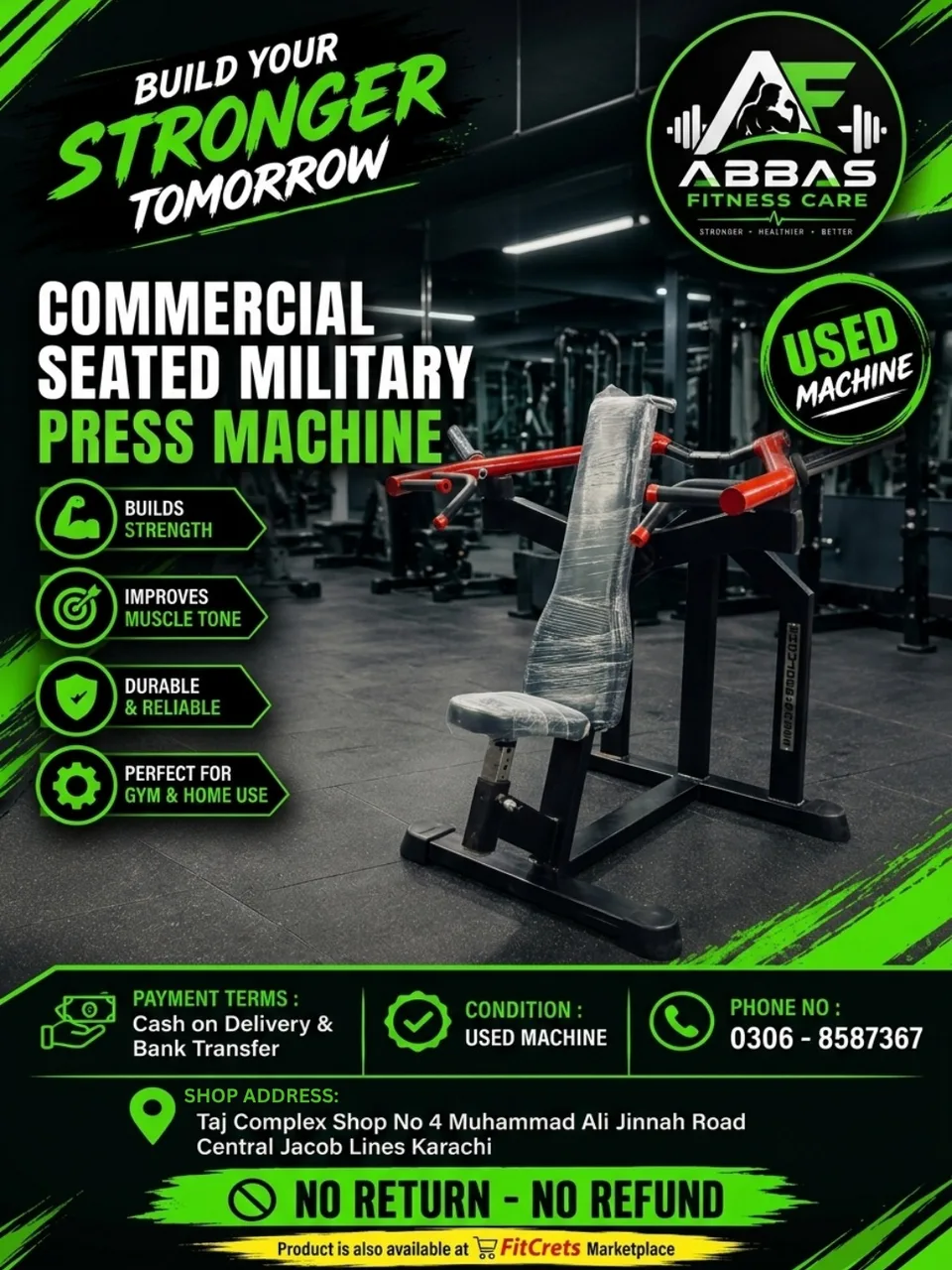 Commercial Seated Military Press Machine 
