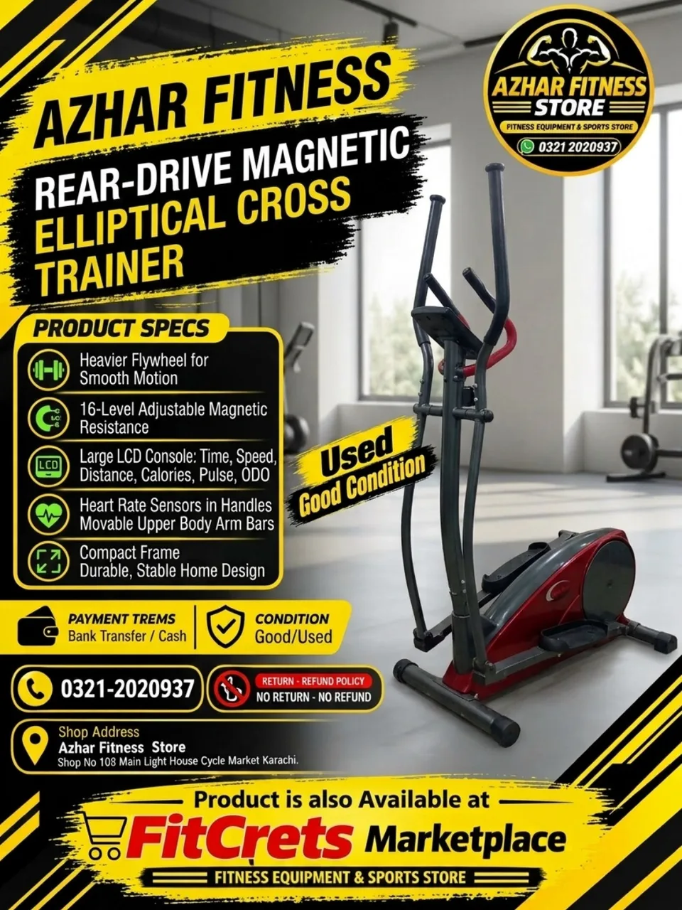 Rear-Drive Magnetic Elliptical Cross Trainer