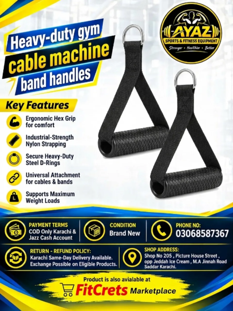 Heavy-Duty Gym Cable Machine Band Handles