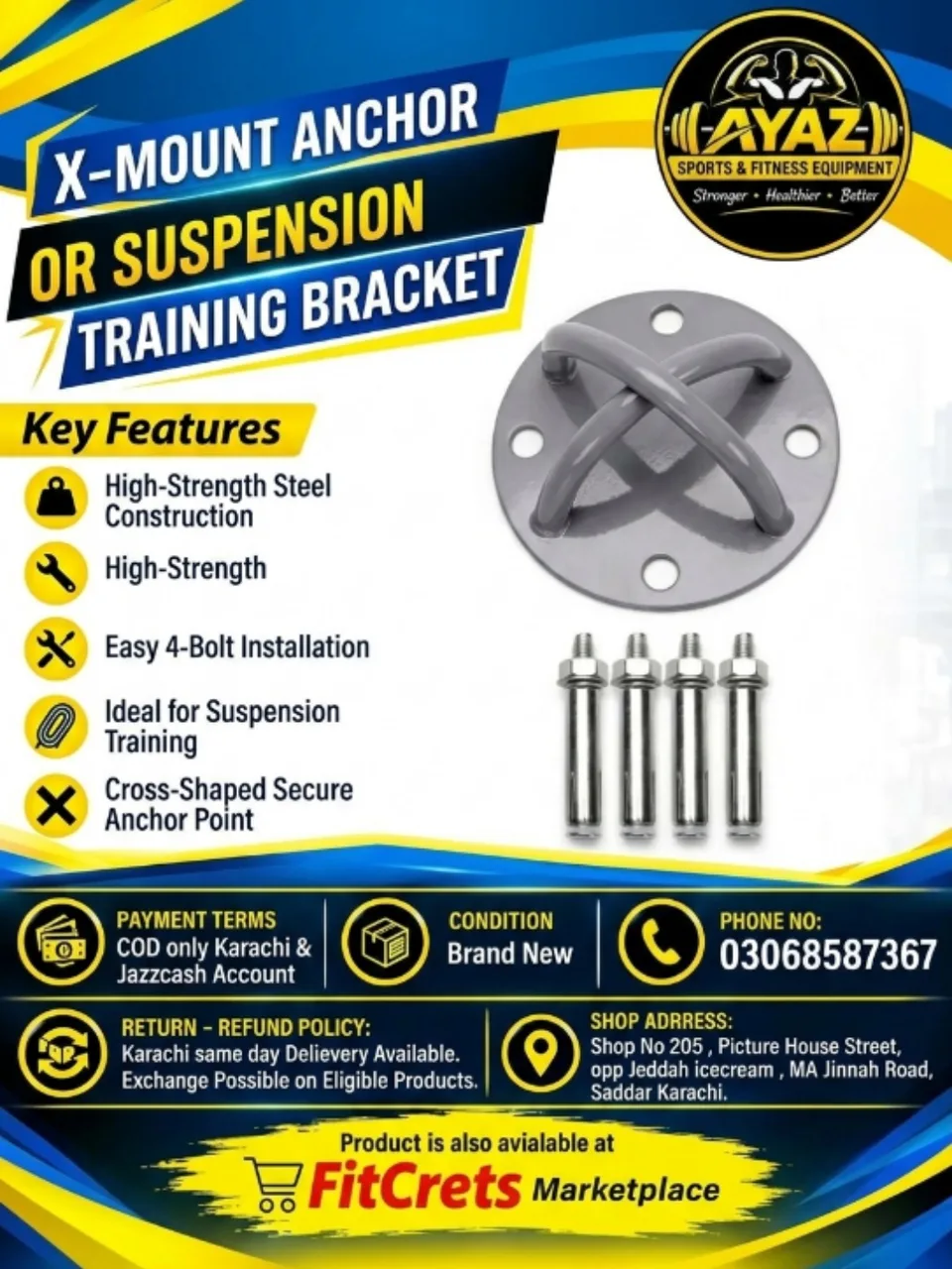 X-Mount Anchor or Suspension Training Bracket