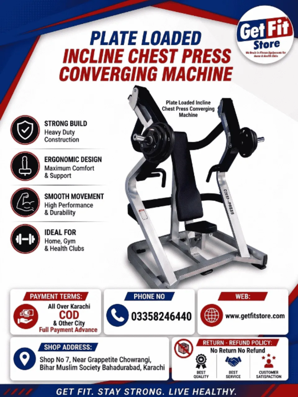 Plate Loaded Incline Chest Press Converging Machine