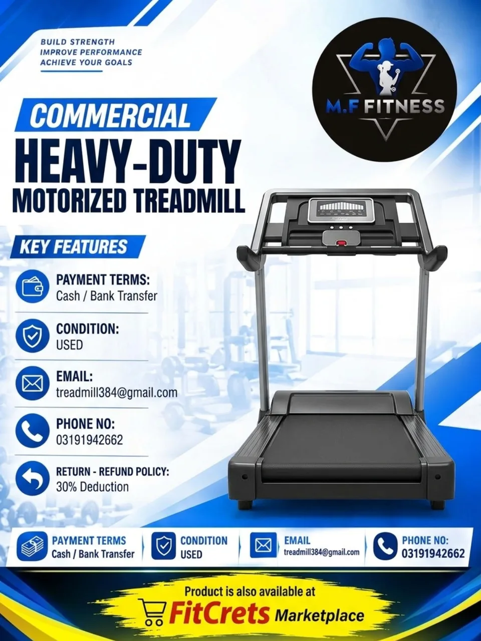 Commercial Heavy-Duty Motorized Treadmill
