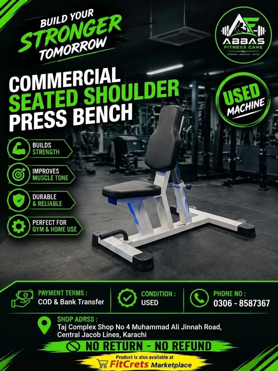 Commercial Seated Shoulder Press Bench