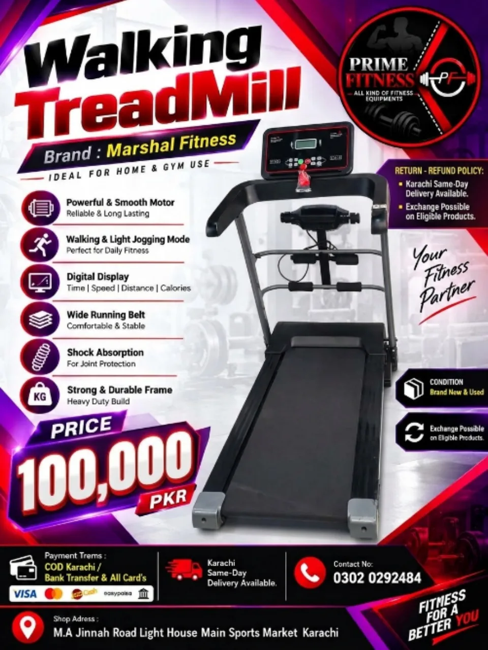Marshal Walking Fitness Treadmill 