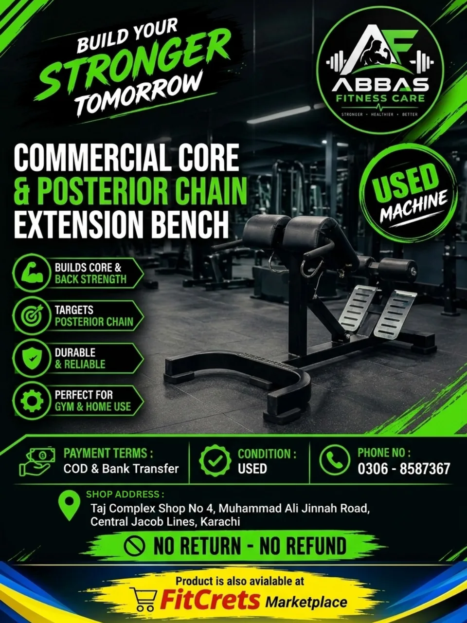 Commercial Core & Posterior Chain Extension Bench — photo 1