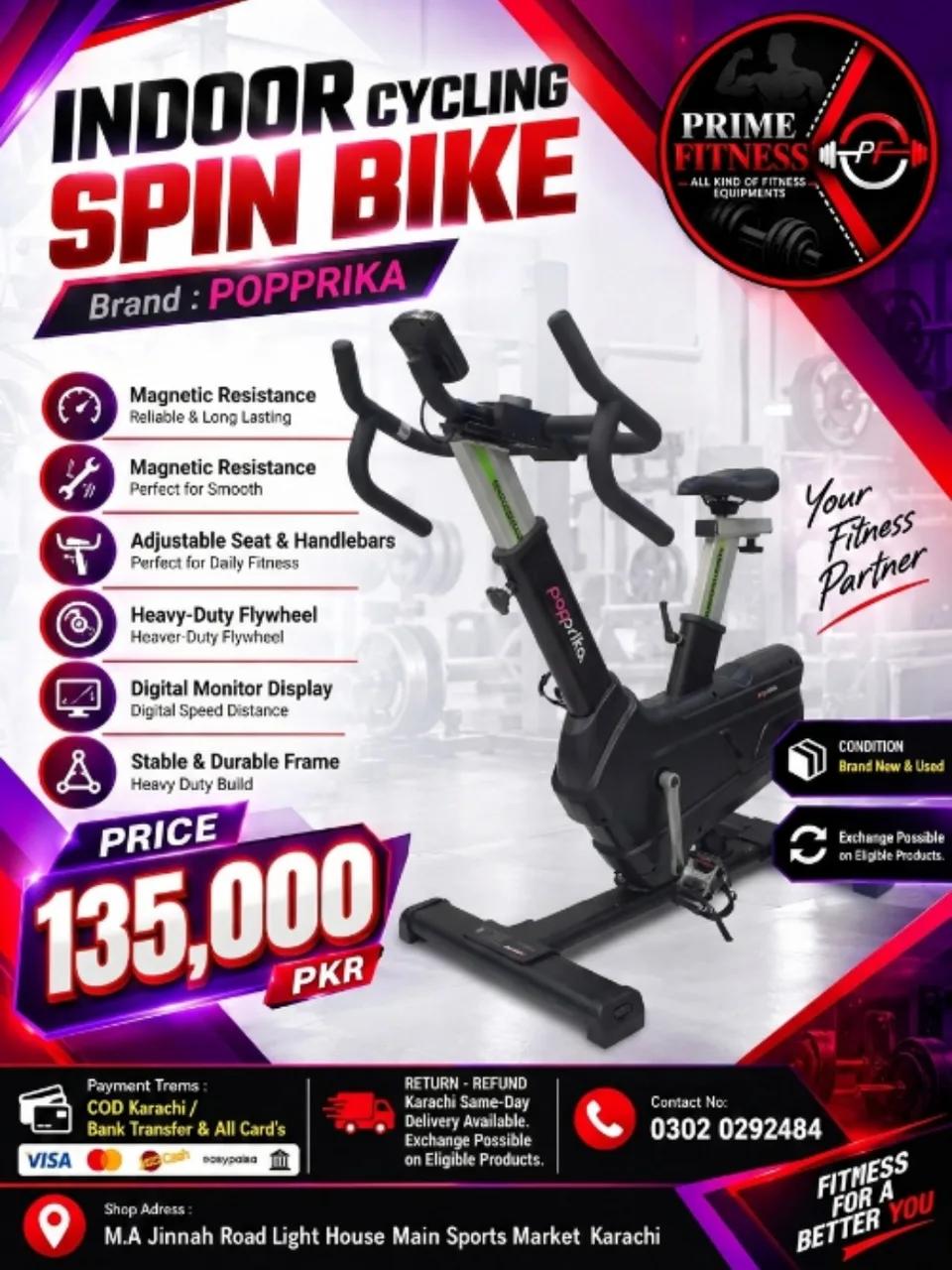 Popprika Indoor Cycling Spin Bike