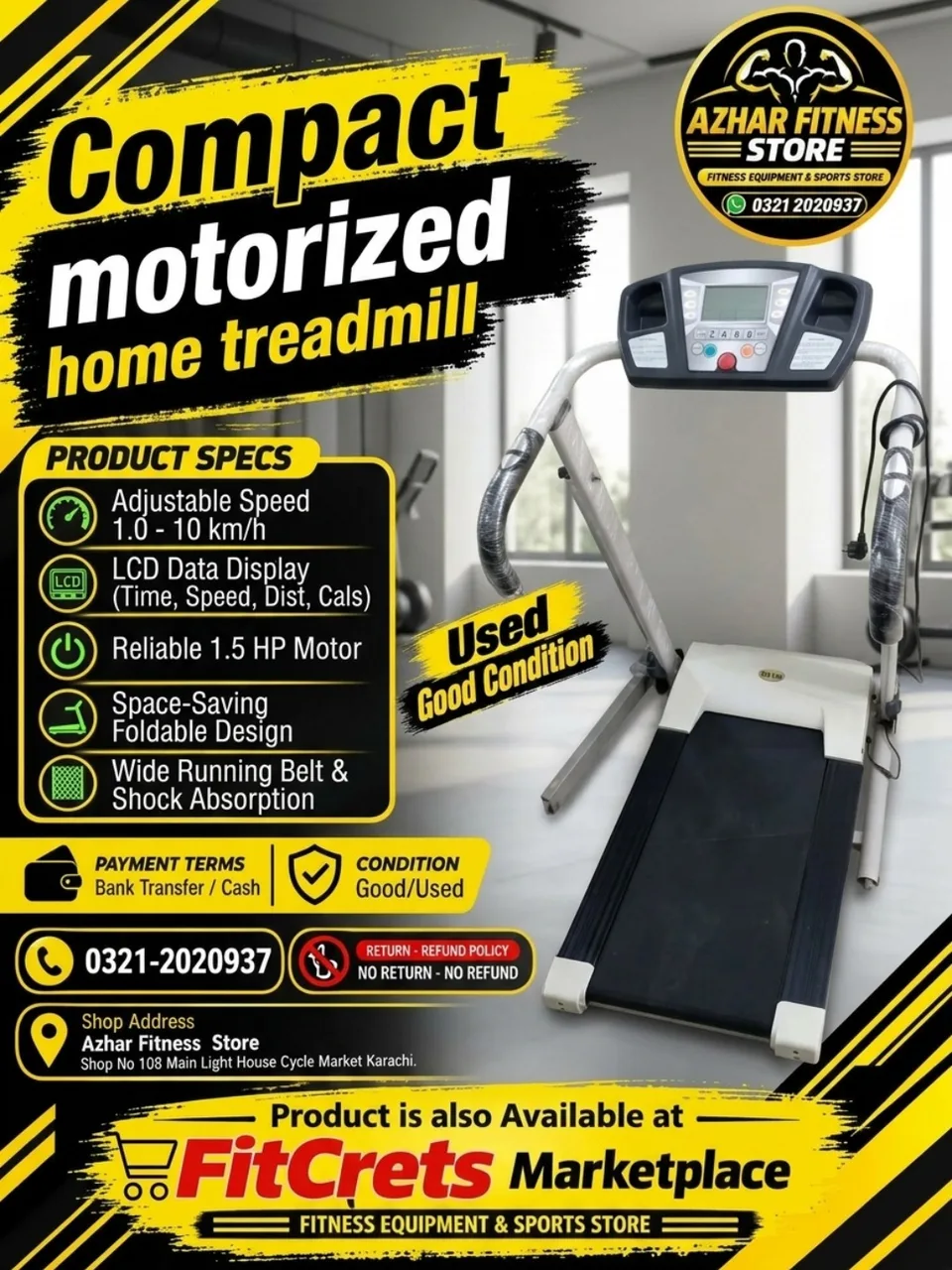 Compact Motorized Home Treadmill