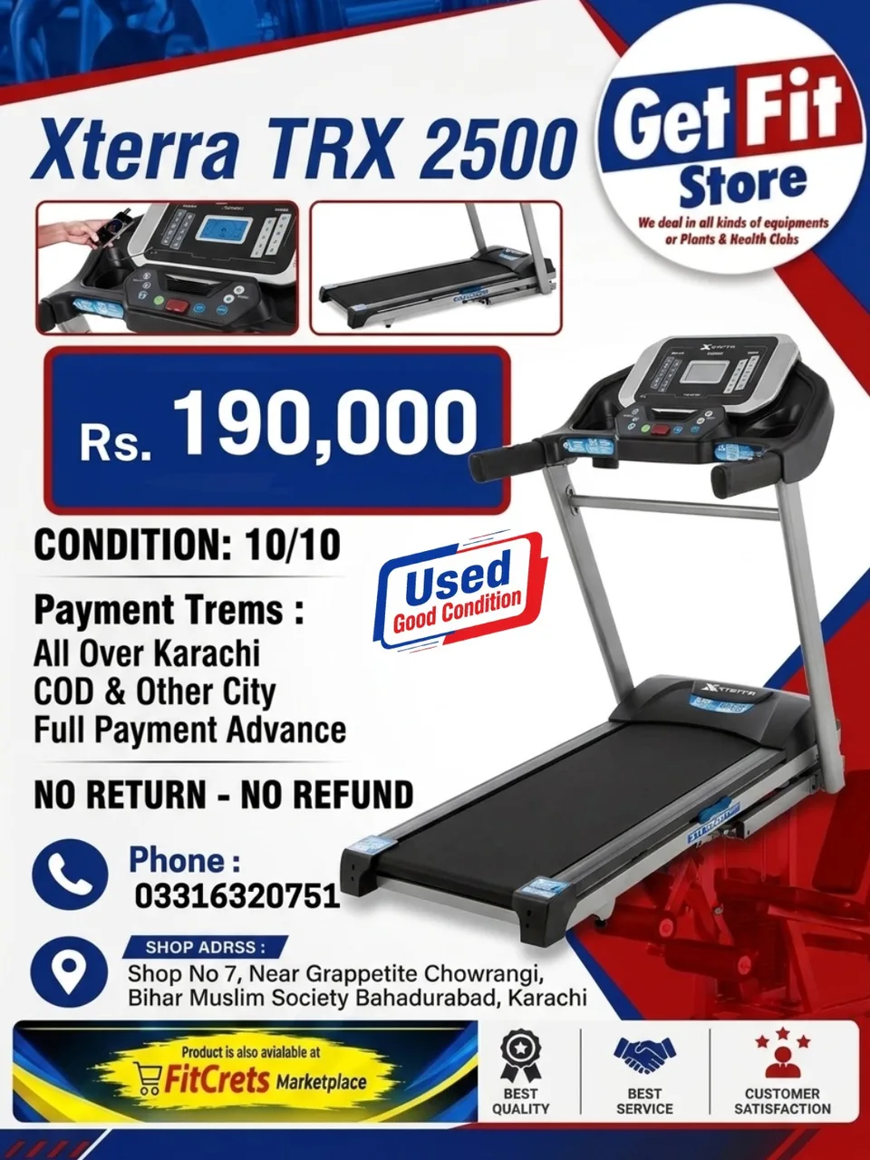 Xterra TRX 2500 Folding Treadmill
