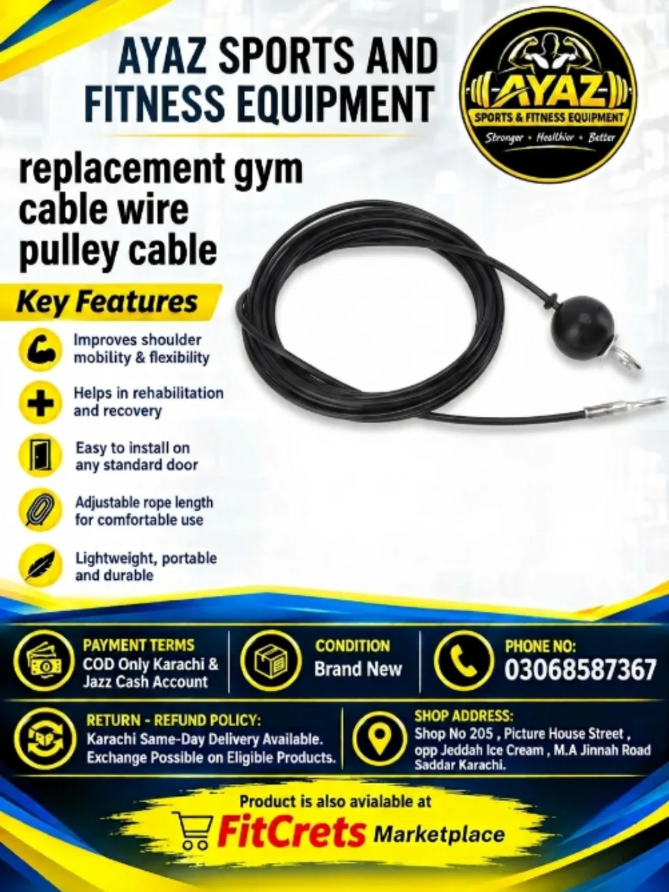 Replacement Gym Cable Wire Pulley Cable