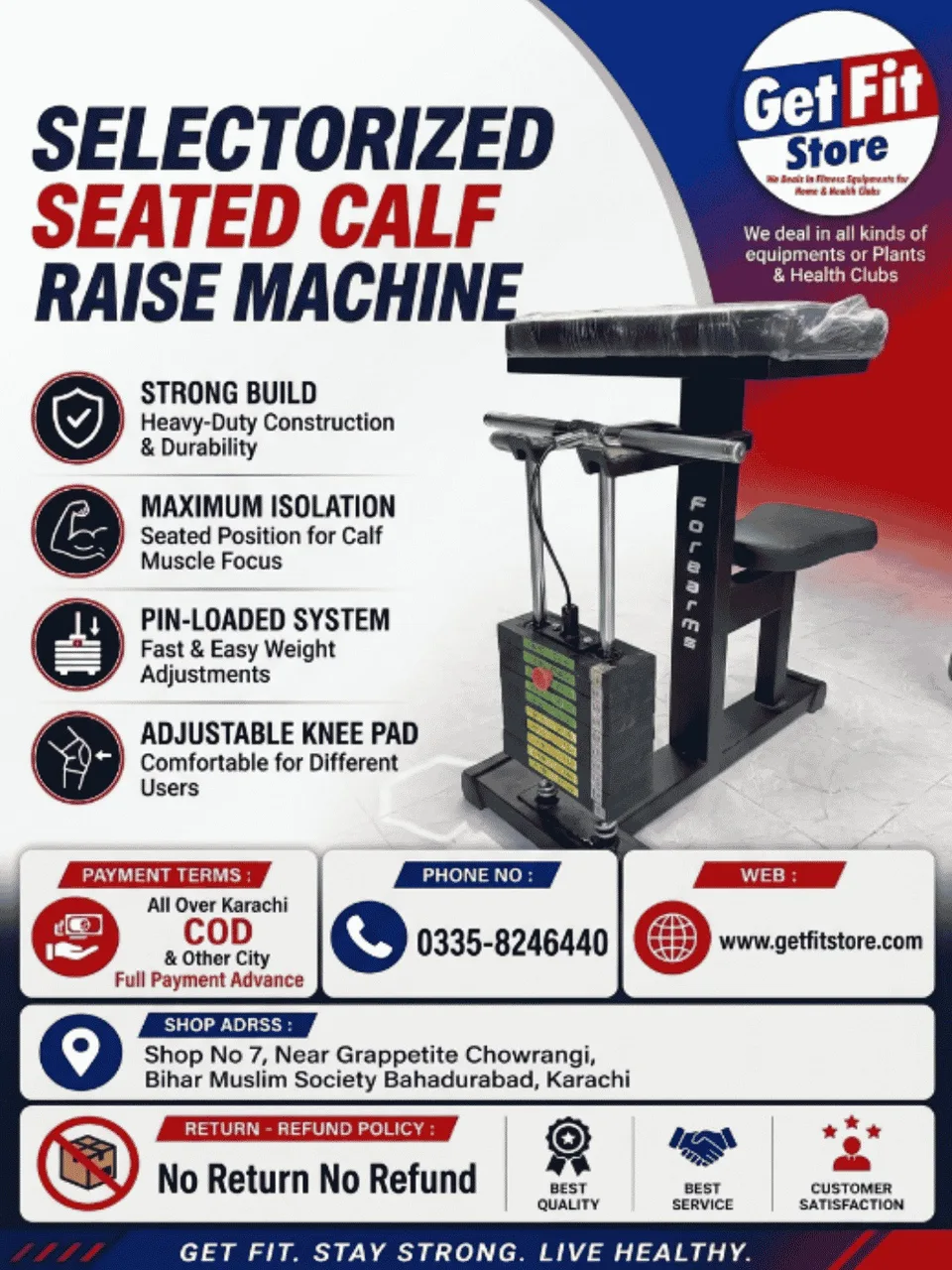Selectorized Seated Calf Raise Machine