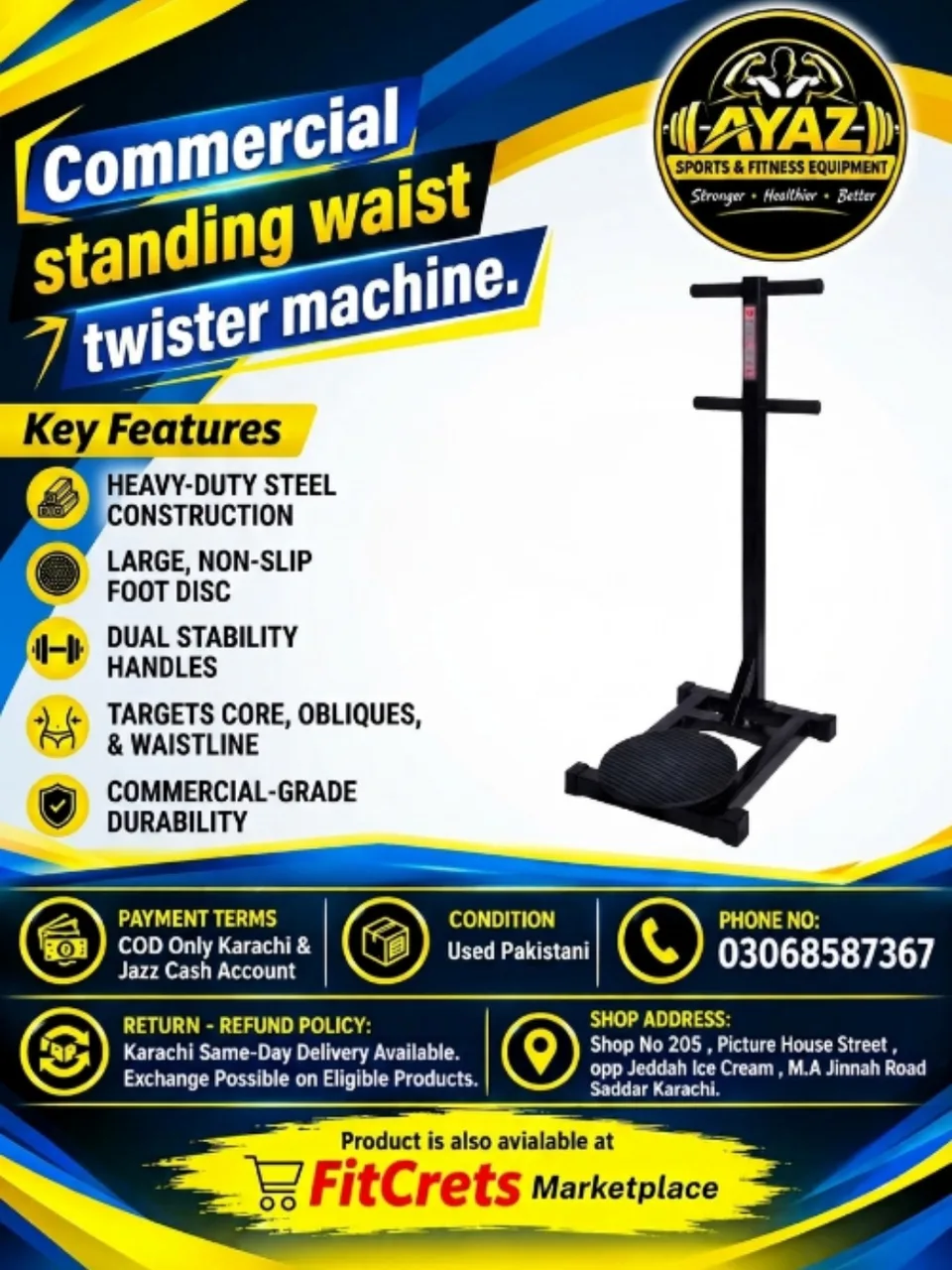 Commercial Standing Waist Twister Machine