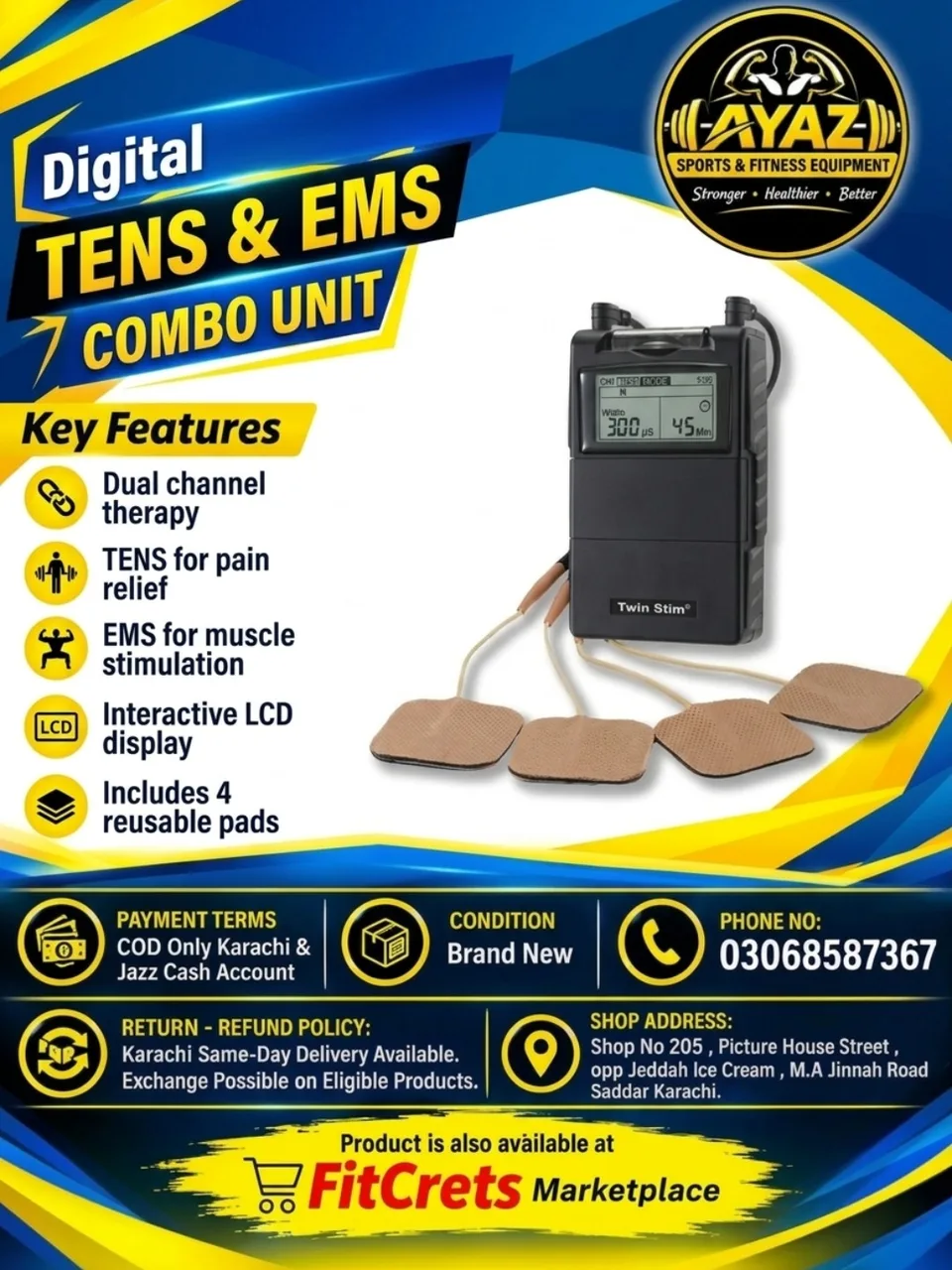 Digital TENS & EMS Combo Unit — photo 1