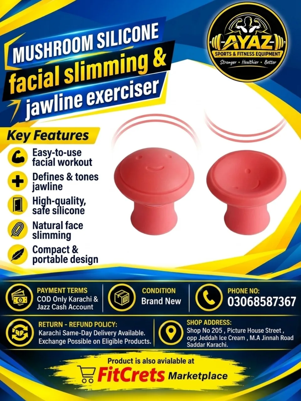 Mushroom Silicone Facial Slimming & Jawline Exerciser