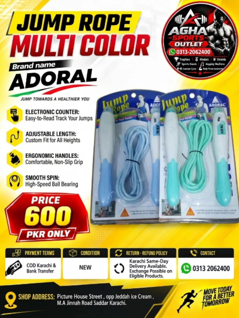 Adoral Omni-Count Multicolor Jump Rope
