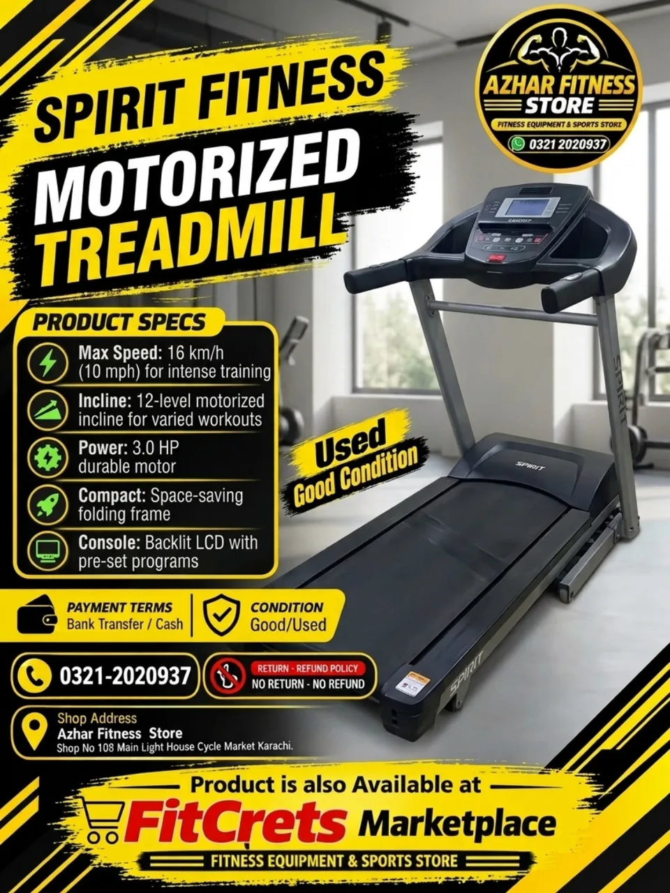 Spirit Fitness Motorized Treadmill
