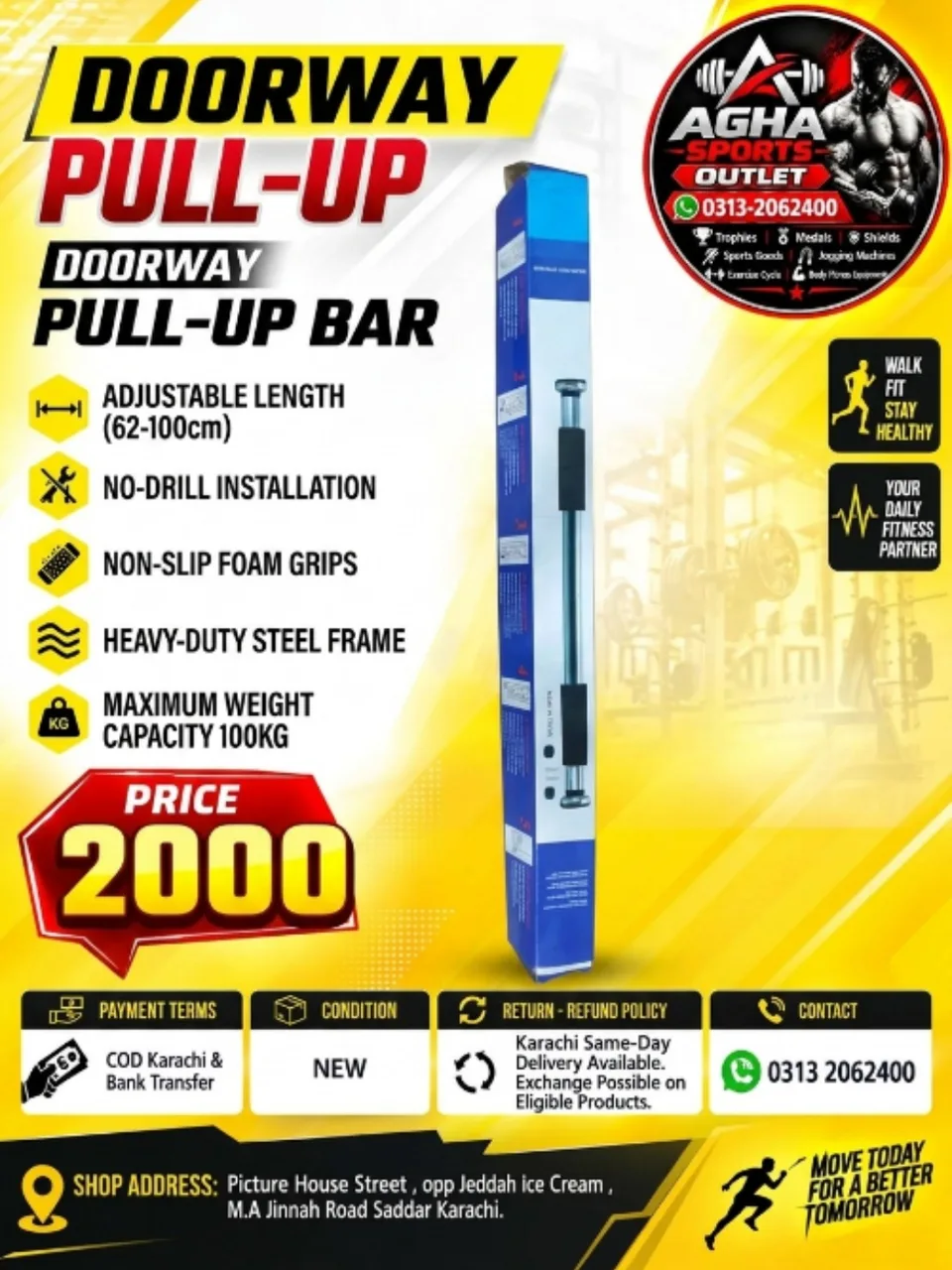 Titan-Grip Doorway Pull-Up Bar