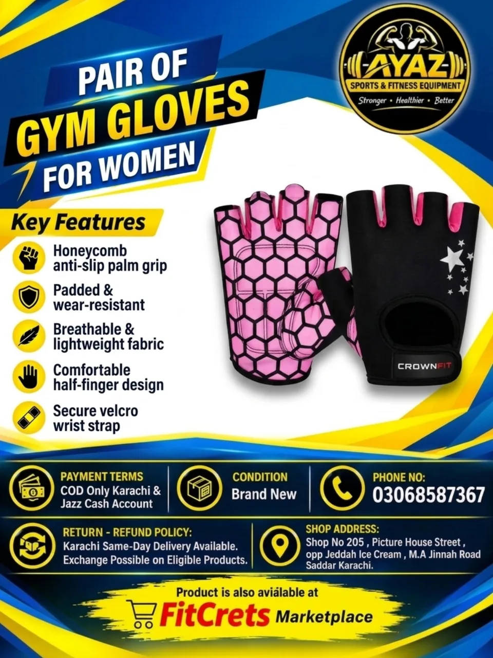 Pair of Gym Gloves for Women — photo 1