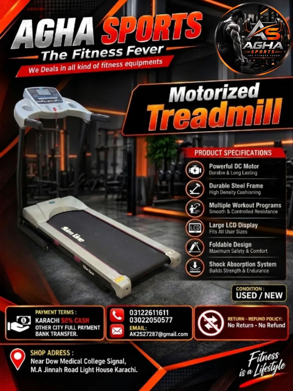 Motorized Treadmill (specifically from the Slim Line series, as seen printed on the running belt)