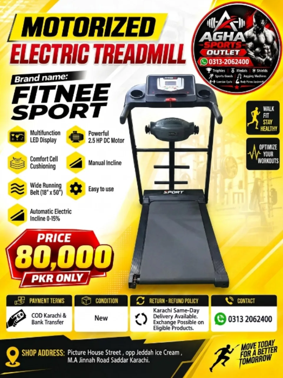 Velocity-X Motorized Electric Treadmill