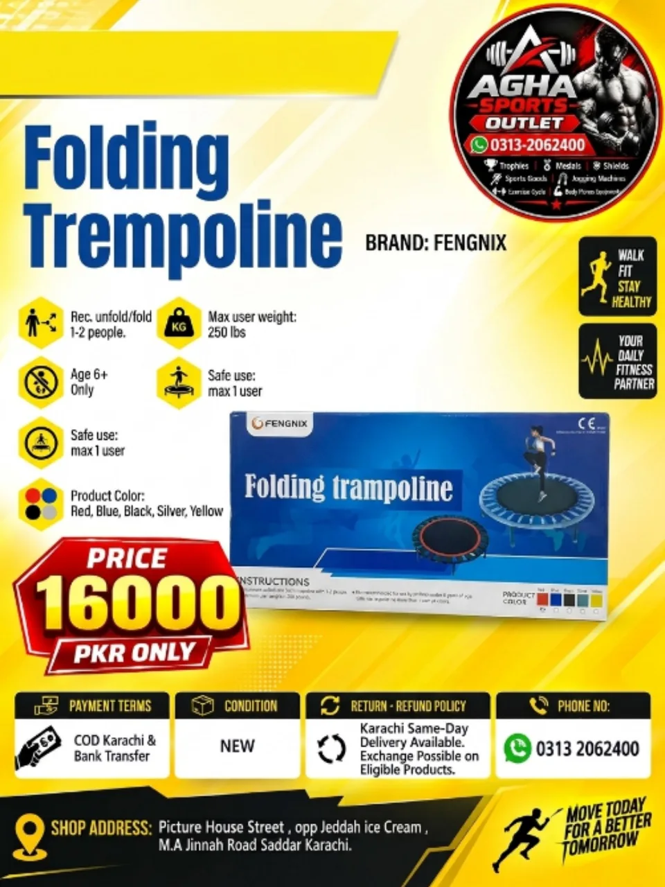 Fengnix Brand Folding Fitness Trampoline