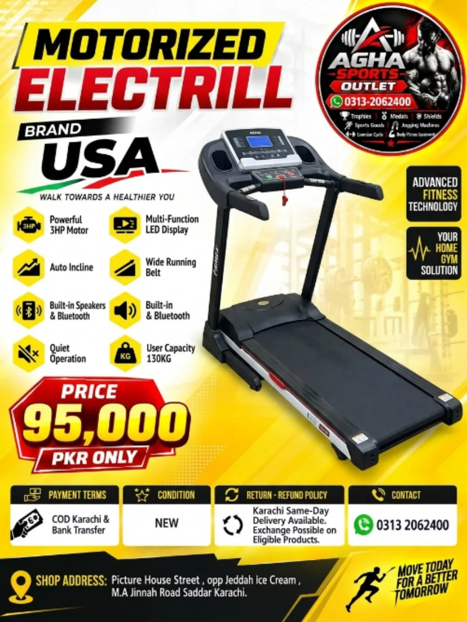 USA Brand Motorized Electrill Electric Treadmill — photo 1