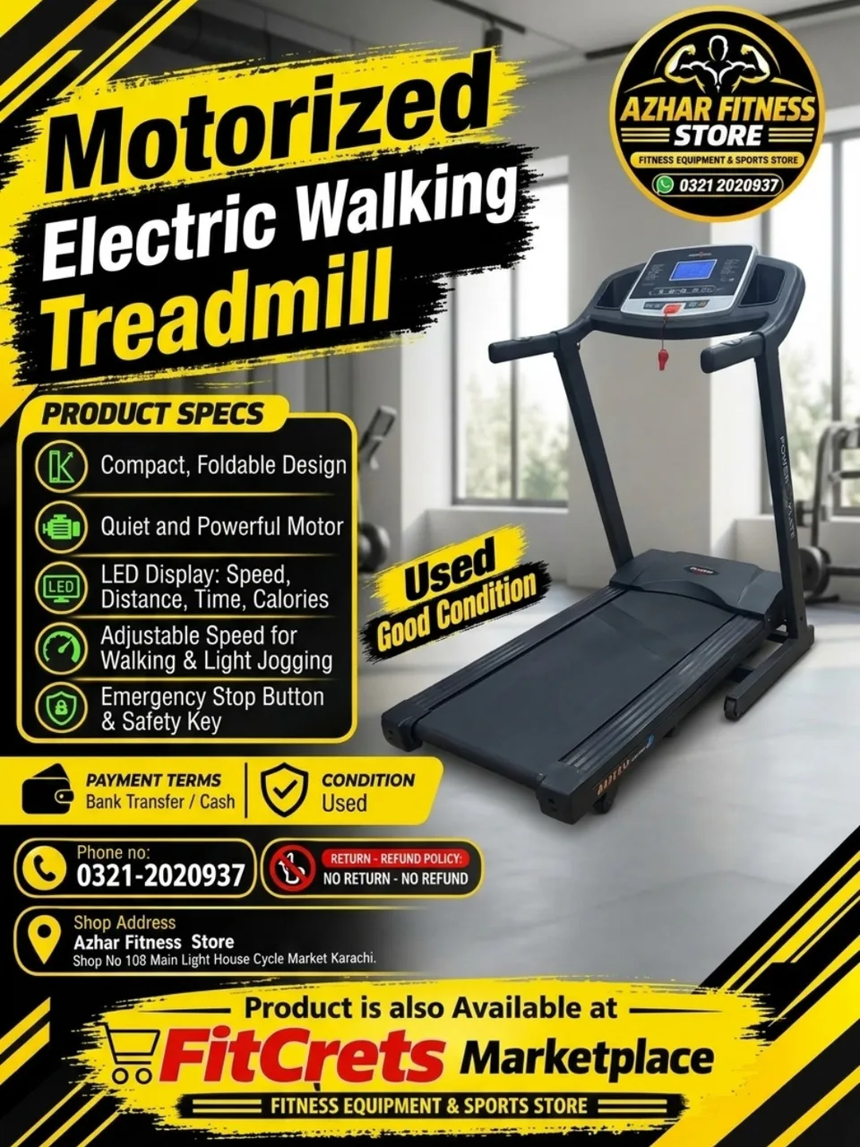 Motorized Electric Walking Treadmill