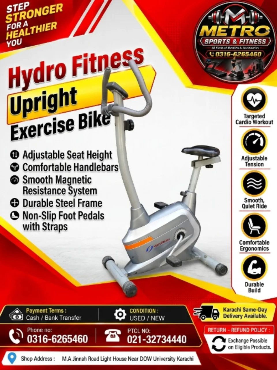 Hydro Fitness Upright Exercise Bike