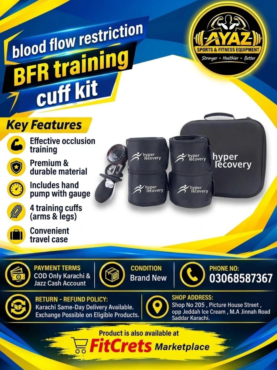 Blood Flow Restriction BFR Training Cuff Kit — photo 1